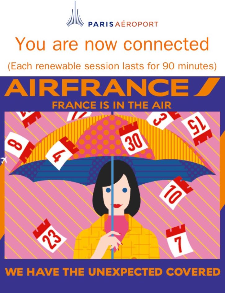 Letisko Paríž internet zadarmo