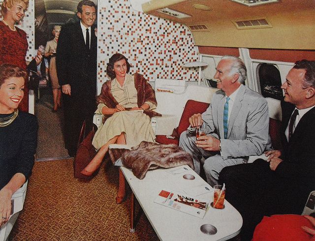 cestujuc retro lietadlo