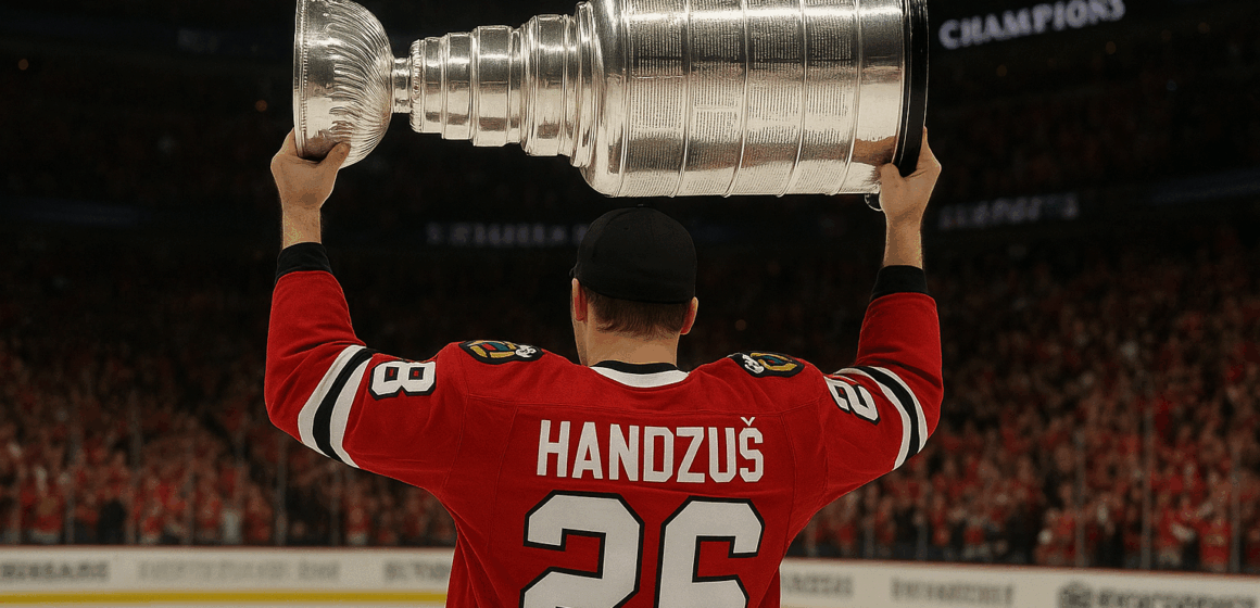 ChatGPT Image 28. 10. 2025, 12_07_53 Chicago s legendou: exkluzívny zájazd s Michalom Handzušom vás vtiahne do Stanley Cup príbehu