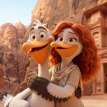 pelikan a pelikanka v jordansku