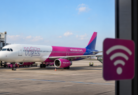 ChatGPT Image 8. 6. 2026, 16_02_23 Koniec režimu Lietadlo. Wizz Air chystá palubnú Wi-Fi od Starlinku a mení pravidlá nízkonákladového lietania